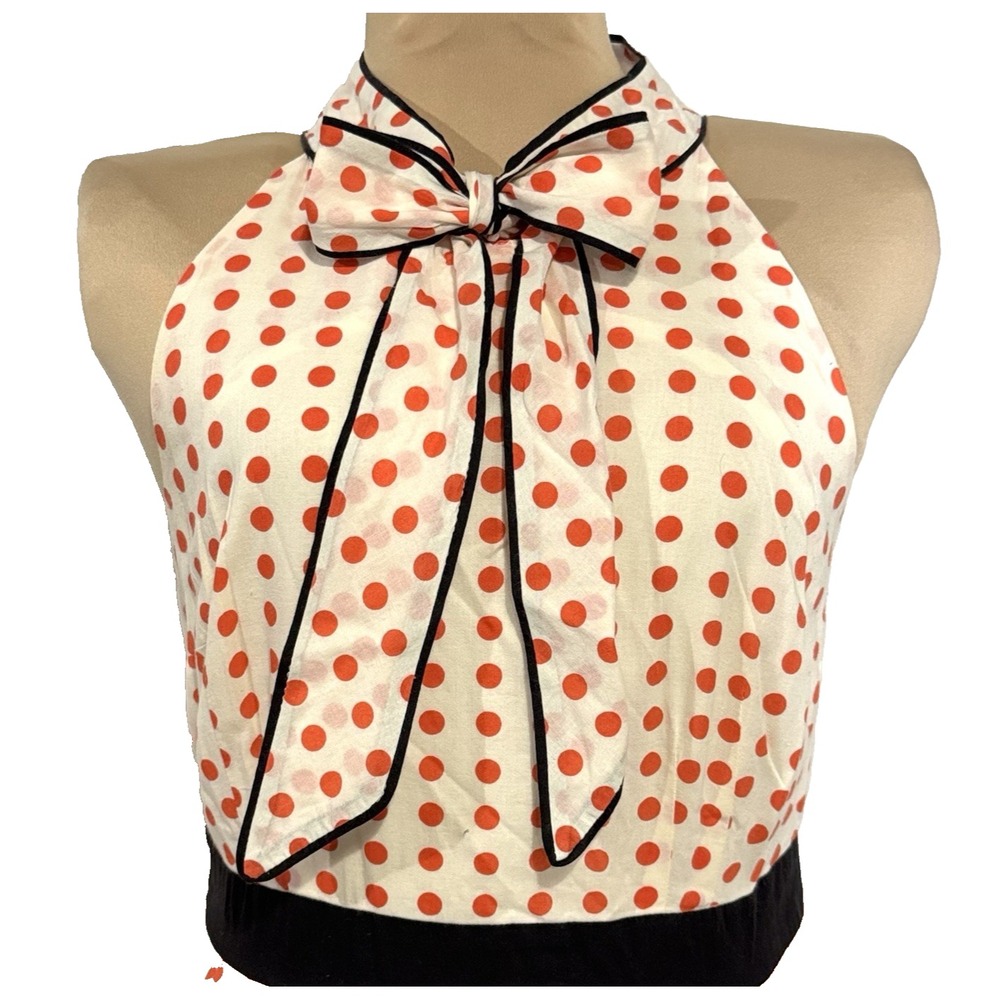 Maeve Pink and Black Polka Dot Midi Dress - Picture 8 of 16